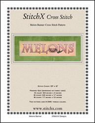 Melons Banner Cross Stitch / StitchX Craft Designs