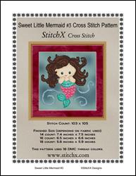 Sweet Little Mermaid #3 Cross Stitch Pattern / StitchX Craft Designs