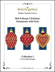 Red Faberge Christmas Ornaments Collection 1 (3 designs) / Solaria Gallery