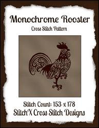 Monochrome Rooster Cross Stitch / StitchX Craft Designs