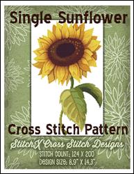 Single Sunflower Cross Stitch / StitchX Craft Designs