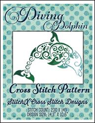 Diving Dolphin Cross Stitch Pattern / StitchX Craft Designs