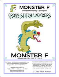 Monster Letter F / Cross Stitch Wonders