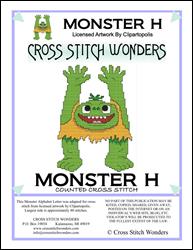 Monster Letter H / Cross Stitch Wonders