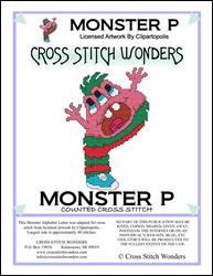 Monster Letter P / Cross Stitch Wonders