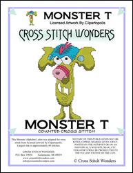 Monster Letter T / Cross Stitch Wonders