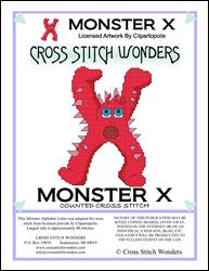 Monster Letter X / Cross Stitch Wonders