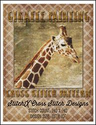 Giraffe Painting Cross Stitch Pattern / StitchX Craft Designs