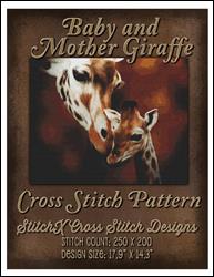 Baby and Mother Giraffe Cross Stitch Pattern / StitchX Craft Designs