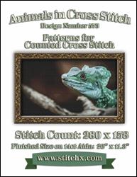 Green Lizard Cross Stitch Pattern / StitchX Craft Designs