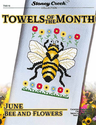 Towels Of The Month - June Bee& Flowers (TM016) / Stoney Creek