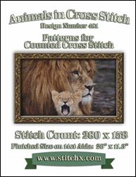 Yawning Lion Cub Cross Stitch Pattern / StitchX Craft Designs