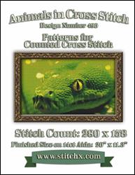 Green Python Closeup Cross Stitch Pattern / StitchX Craft Designs