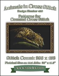 Dark Resting Leapord Cross Stitch Pattern / StitchX Craft Designs