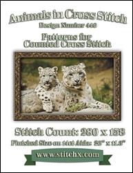 White Leopard Cubs Cross Stitch Pattern / StitchX Craft Designs