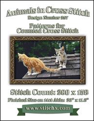 Two Kittens on a Roof Cross Stitch Pattern / StitchX Craft Designs