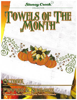 Towels Of The Month - OctoberPumpkins & Sunflower (TM032) / Stoney Creek