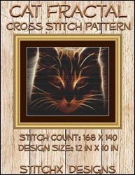 Cat Fractal Cross Stitch Pattern / StitchX Craft Designs