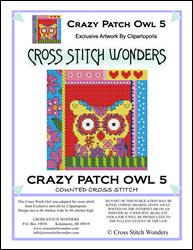 Crazy Patch Owl 05 / Cross Stitch Wonders