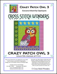 Crazy Patch Owl 03 / Cross Stitch Wonders