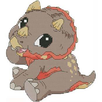 Baby Triceratops 02 / Cross Stitch Wonders