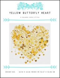 Yellow Butterfly Heart / X Squared Cross Stitch