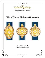 Yellow Faberge Christmas Ornaments Collection 3 (3 designs) / Solaria Gallery