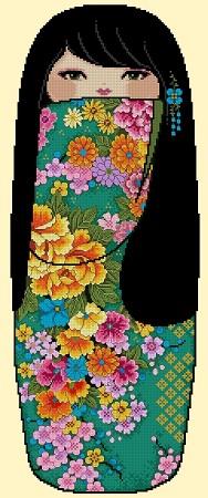 Pretty Kokeshi Doll 03 HINATA / Cross Stitch Asia