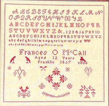 Frances O. McCall 1857 / Queenstown Sampler Designs