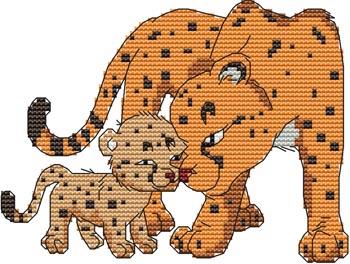 Momma N Me Cheetah / Cross Stitch Wonders