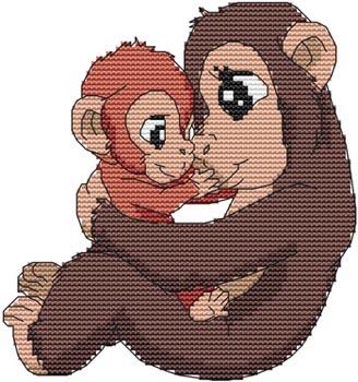 Momma N Me Monkey / Cross Stitch Wonders