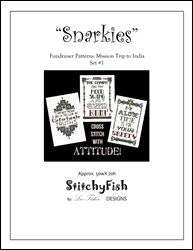 "Snarkies"  Set #1 Cross Stitch with Attitude / StitchyFish Designs