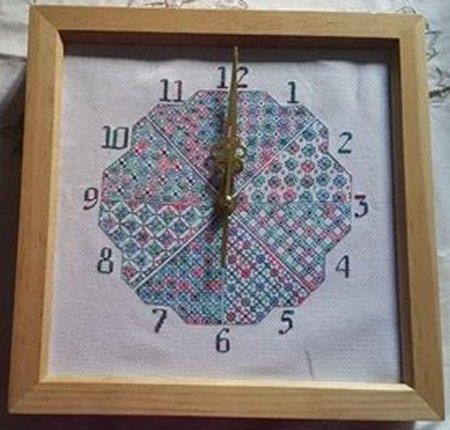 Blackwork Clock - Coloris Thread design / DoodleCraft Design Ltd