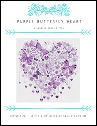 Purple Butterfly Heart / X Squared Cross Stitch