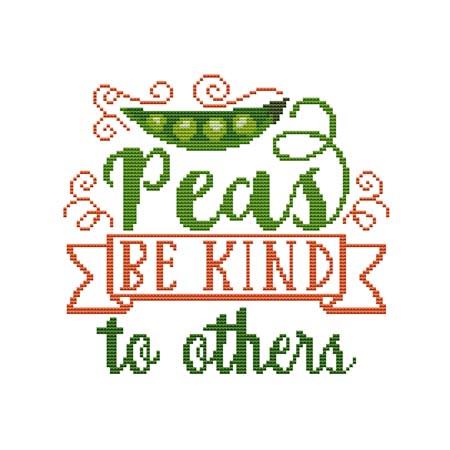 Farmers Market - Peas Be Kind To Others / Cross Stitch Wonders