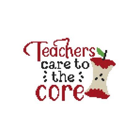 Schools Out - Teachers Care To The Core / Cross Stitch Wonders