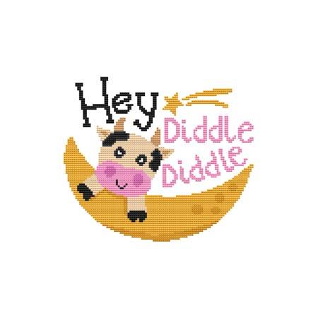 A Nursery Rhyme - HEY DIDDLE DIDDLE / Cross Stitch Wonders