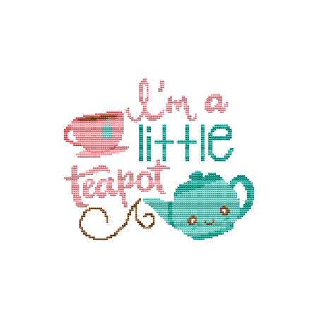 A Nursery Rhyme - I'M A LITTLE TEAPOT / Cross Stitch Wonders