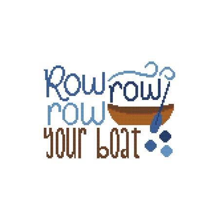 A Nursery Rhyme - ROW ROW ROW YOUR BOAT / Cross Stitch Wonders