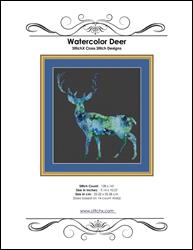 Watercolor Deer Cross Stitch Pattern / StitchX Craft Designs