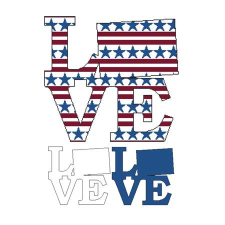 Patriotic State Love Map - Colorado / Cross Stitch Wonders