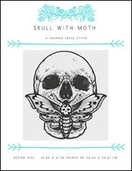 Skull with Moth / X Squared Cross Stitch