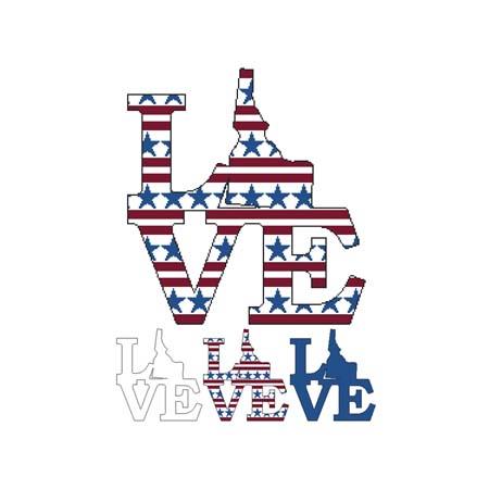 Patriotic State Love Map - Idaho / Cross Stitch Wonders