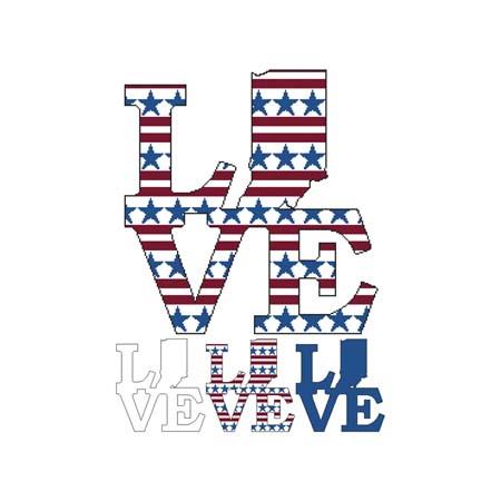 Patriotic State Love Map - Indiana / Cross Stitch Wonders