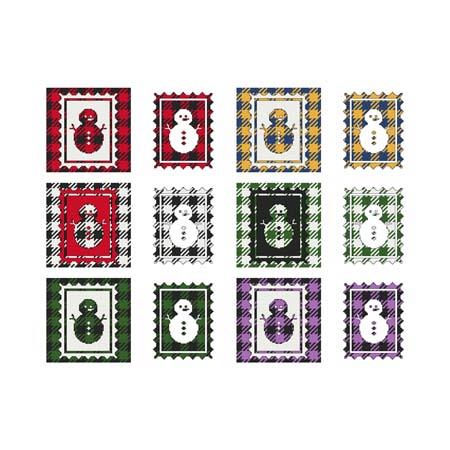 Fun With Plaid - Snowman Stamp / Cross Stitch Wonders