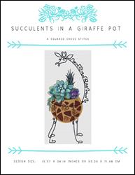 Succulents in a Giraffe Pot / X Squared Cross Stitch