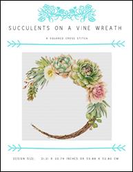 Succulents on a Vine Wreath / X Squared Cross Stitch