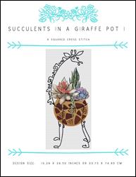 Succulents In A Giraffe Pot I / X Squared Cross Stitch