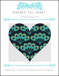 Peacock Tail Heart / X Squared Cross Stitch