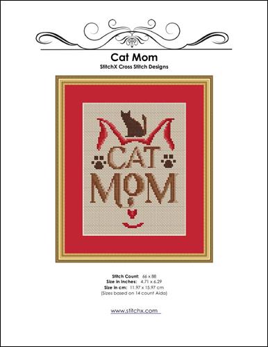 Cat Mom Cross Stitch Pattern / StitchX Craft Designs